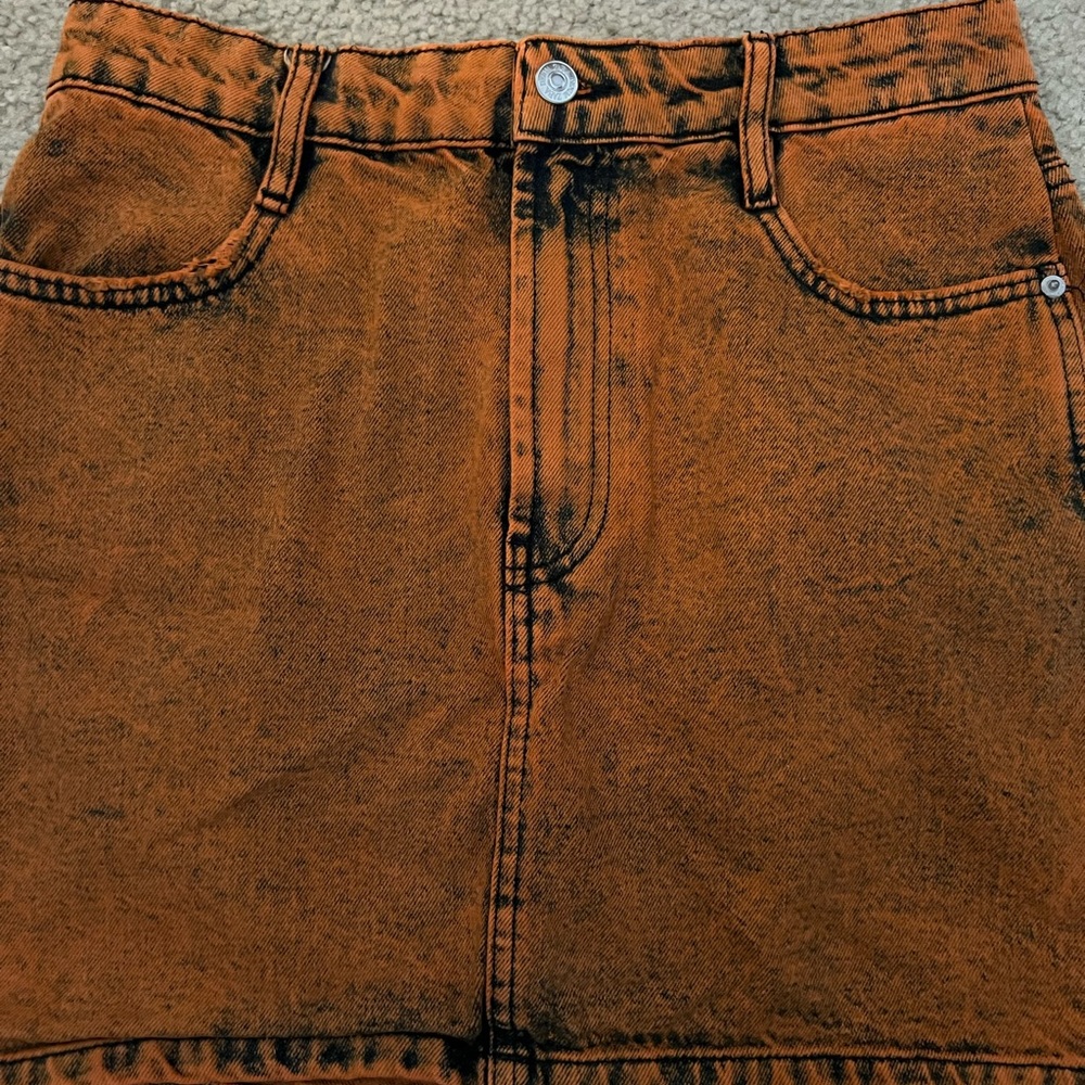 Burnt Acid Denim Zara Skirt